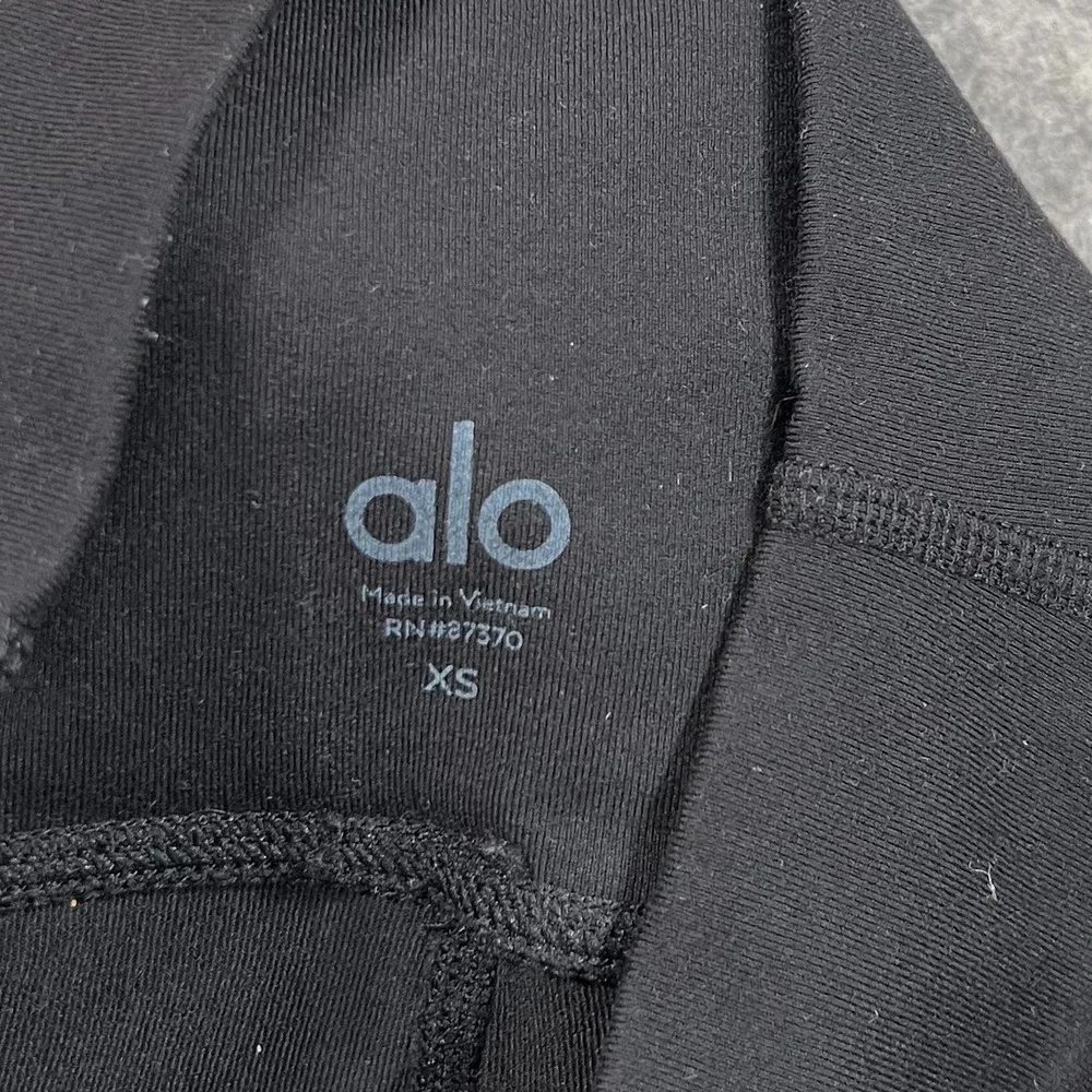 Alo Yoga Black High Waisted Moto 7/8 Ankle Cropped Leggings Women's Size XS